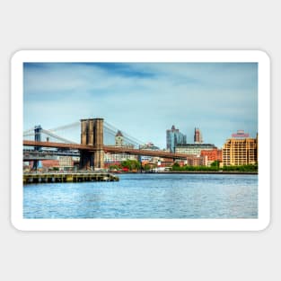 Brooklyn Riverfront with the Brooklyn Bridge, Brooklyn Bridge Park, and the East River Sticker